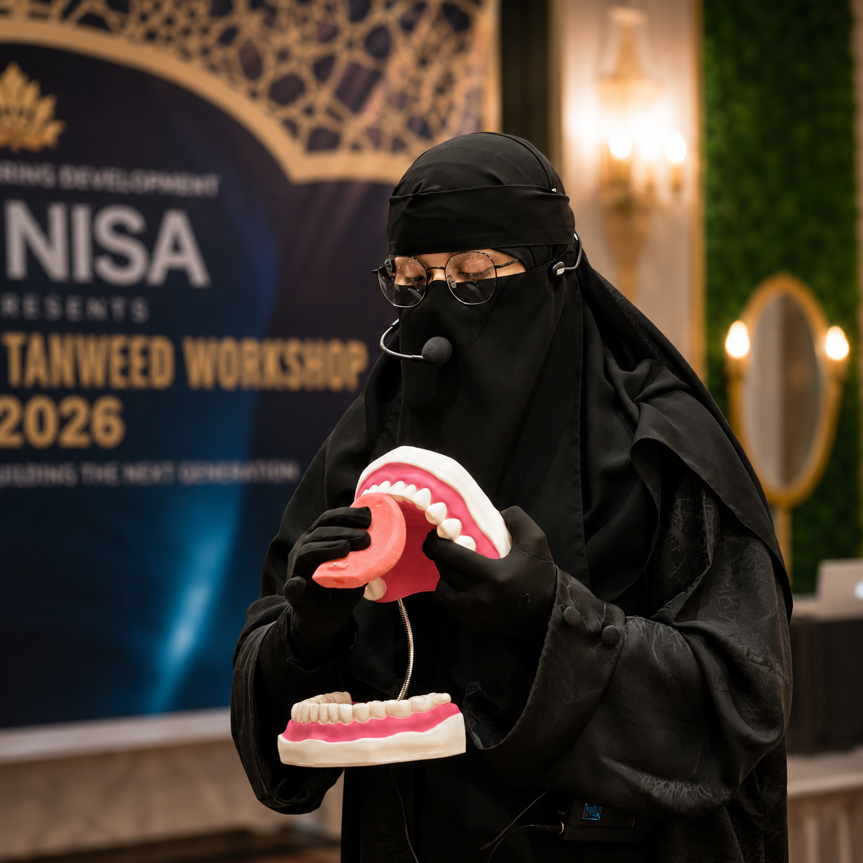 Shaheen Shaikh explaining Tajweed mouth model